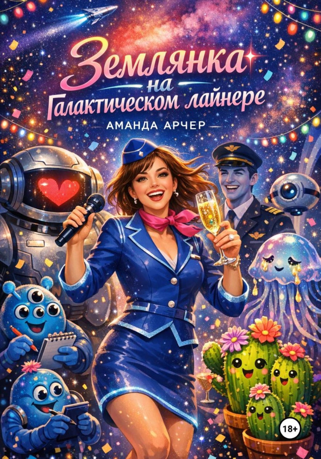 Обложка книги «Землянка на галактическом лайнере»