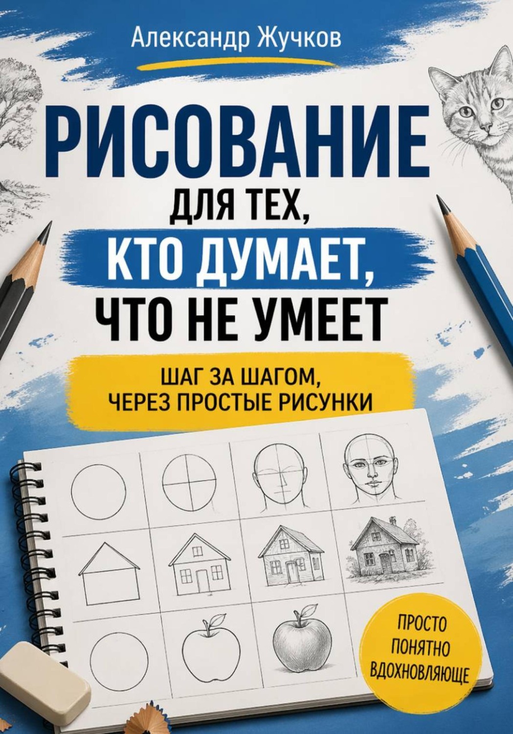 Обложка книги «Рисование для тех, кто думает, что не умеет: шаг за шагом, через простые рисунки»