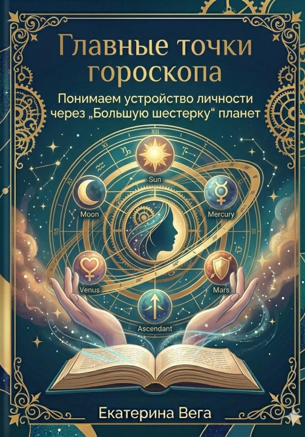 Обложка книги «Главные точки гороскопа. Понимаем устройство личности через Большую шестерку планет»