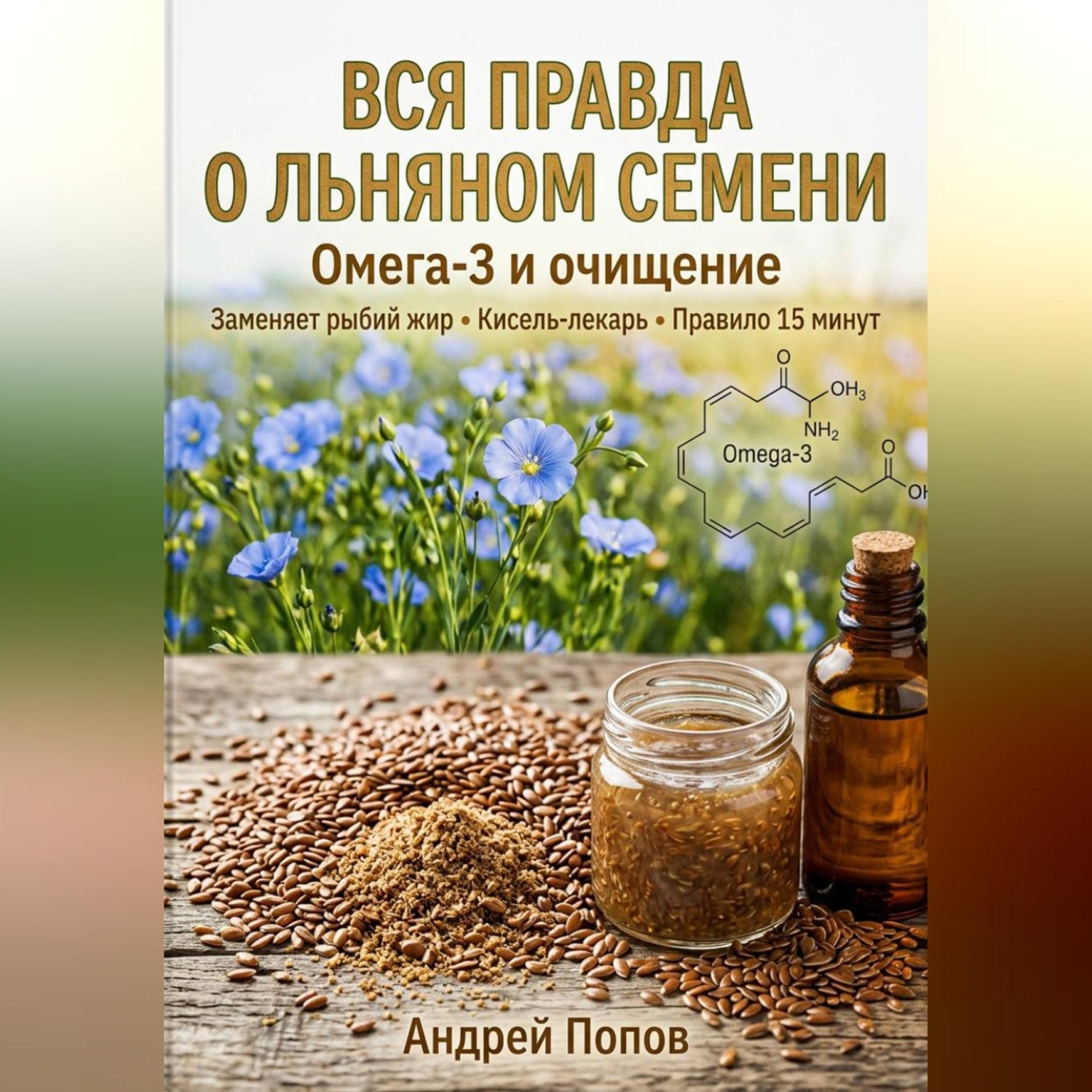 Обложка книги «Вся правда о льняном семени: омега-3 и очищение»