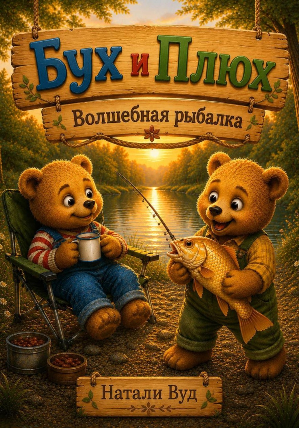 Обложка книги «Бух и Плюх. Волшебная рыбалка»