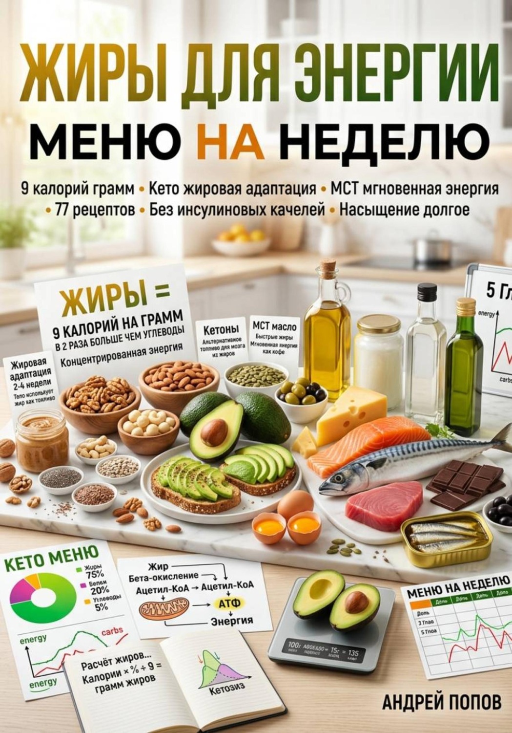 Обложка книги «Жиры для энергии: меню на неделю»