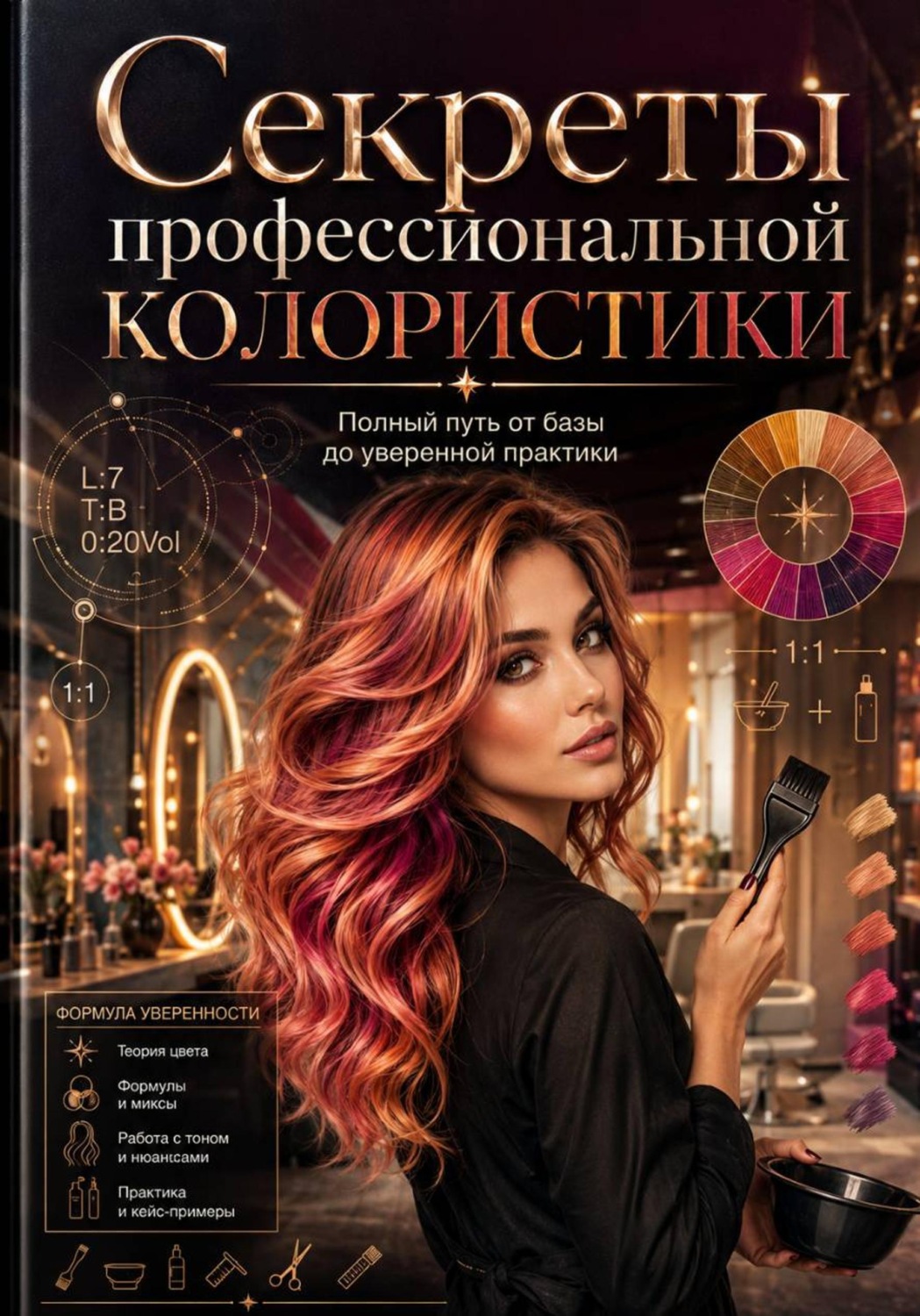 Обложка книги «Секреты профессиональной колористики: полный путь от базы до уверенной практики»