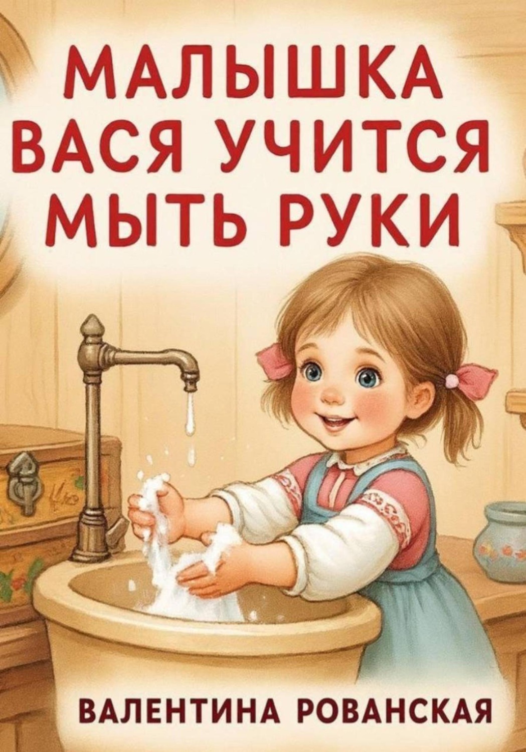 Обложка книги «Малышка Вася учится мыть руки»