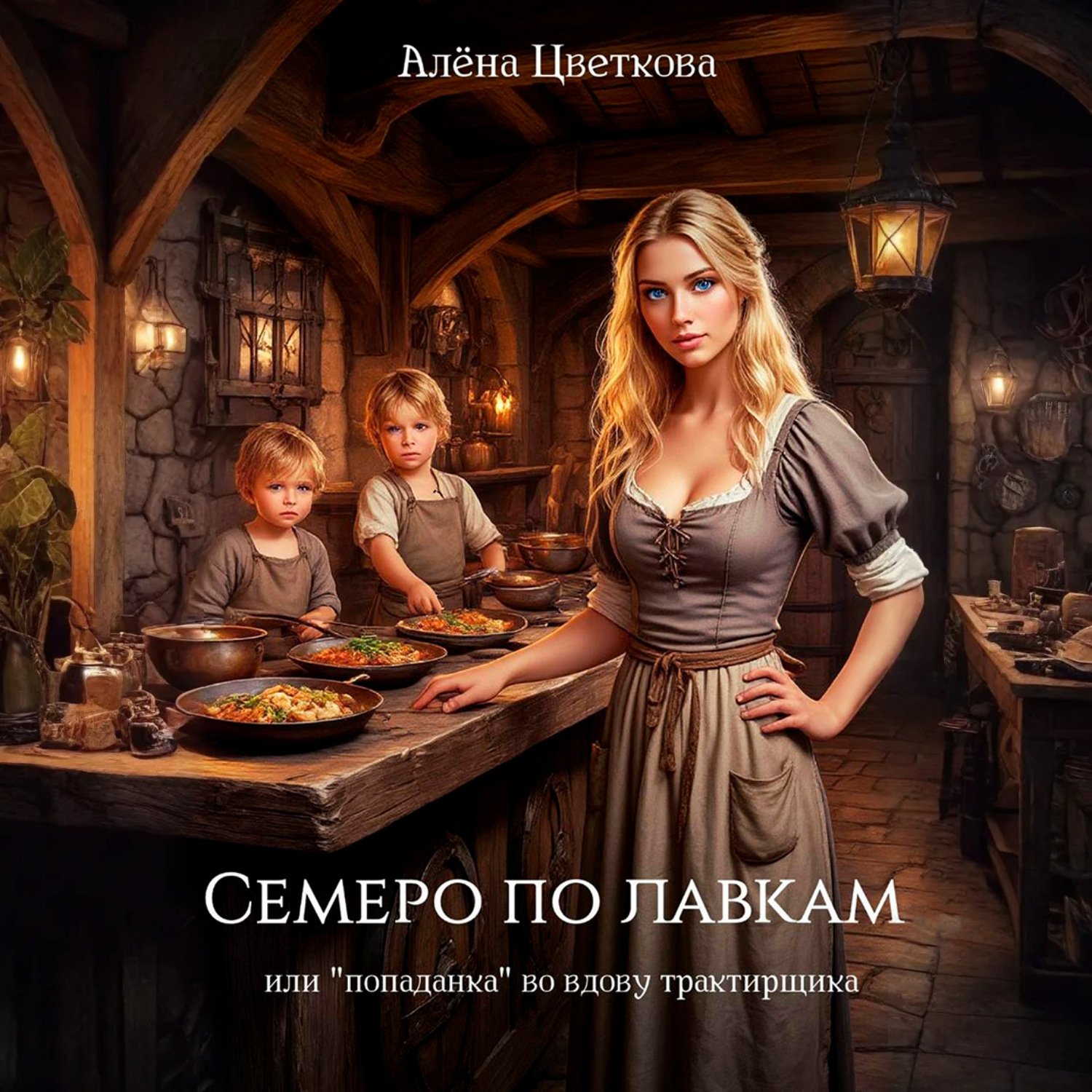 Обложка книги «Семеро по лавкам, или «попаданка» во вдову трактирщика»