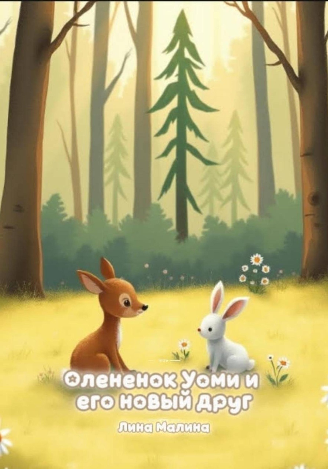 Обложка книги «Олененок Уоми и его новый друг»