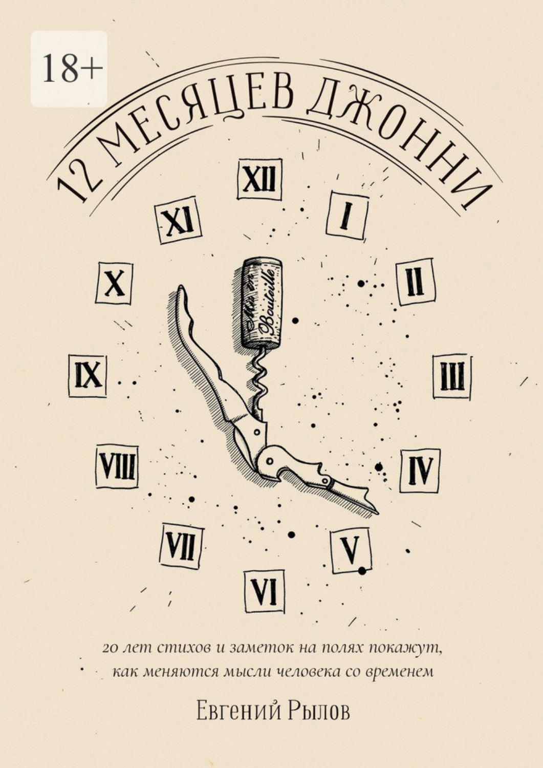 Обложка книги «12 месяцев Джонни. 20 лет стихов и заметок на полях покажут, как меняются мысли человека со временем»