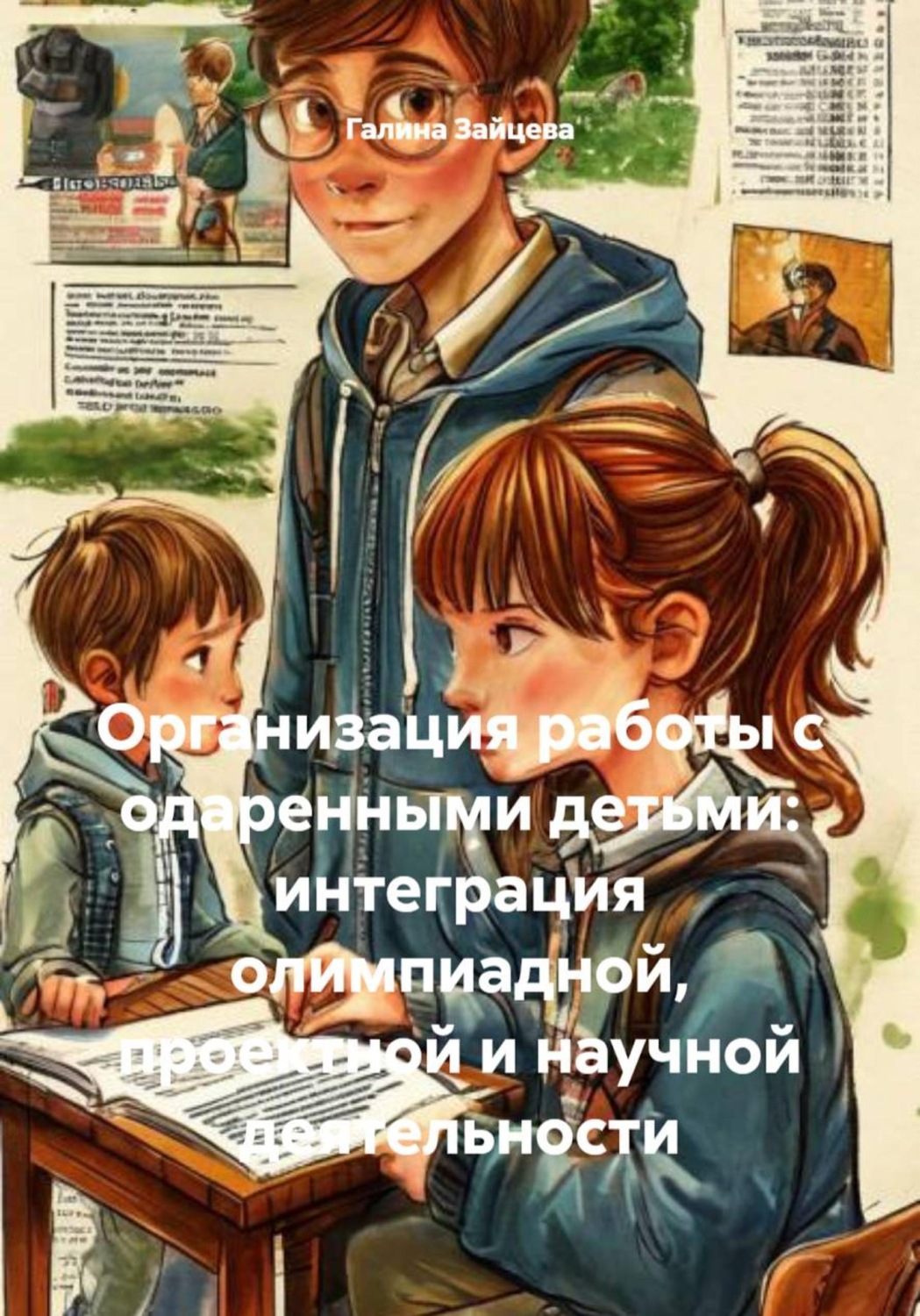 Обложка книги «Организация работы с одаренными детьми: интеграция олимпиадной, проектной и научной деятельности»