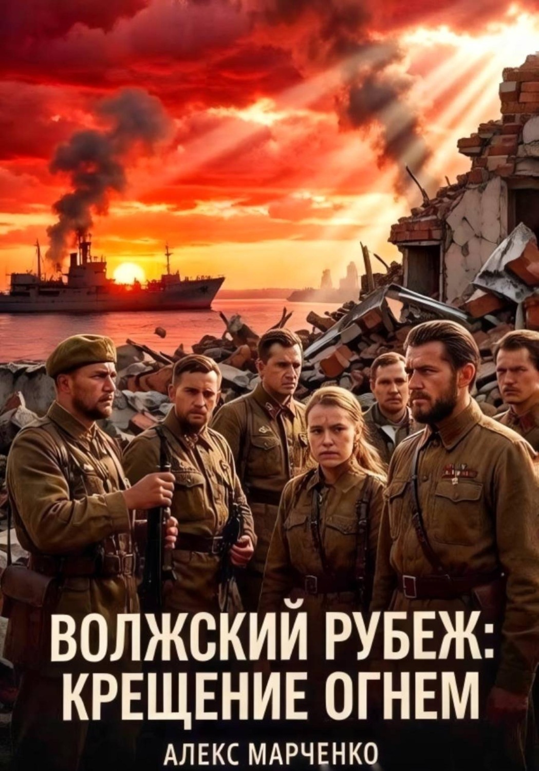 Обложка книги «Волжский рубеж. Крещение огнем»