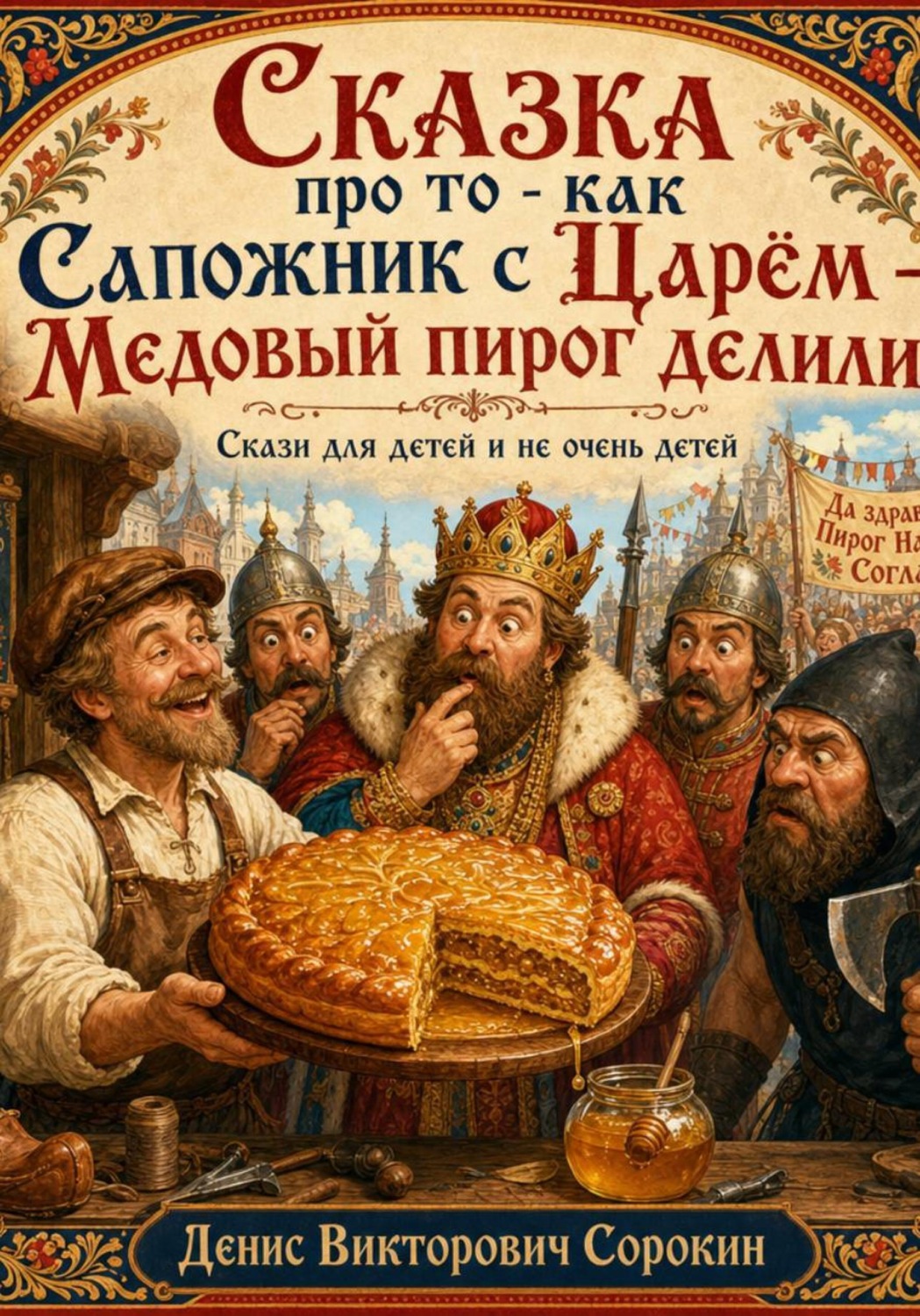 Обложка книги «Сказка про то - как Сапожник с Царём - Медовый пирог делили»