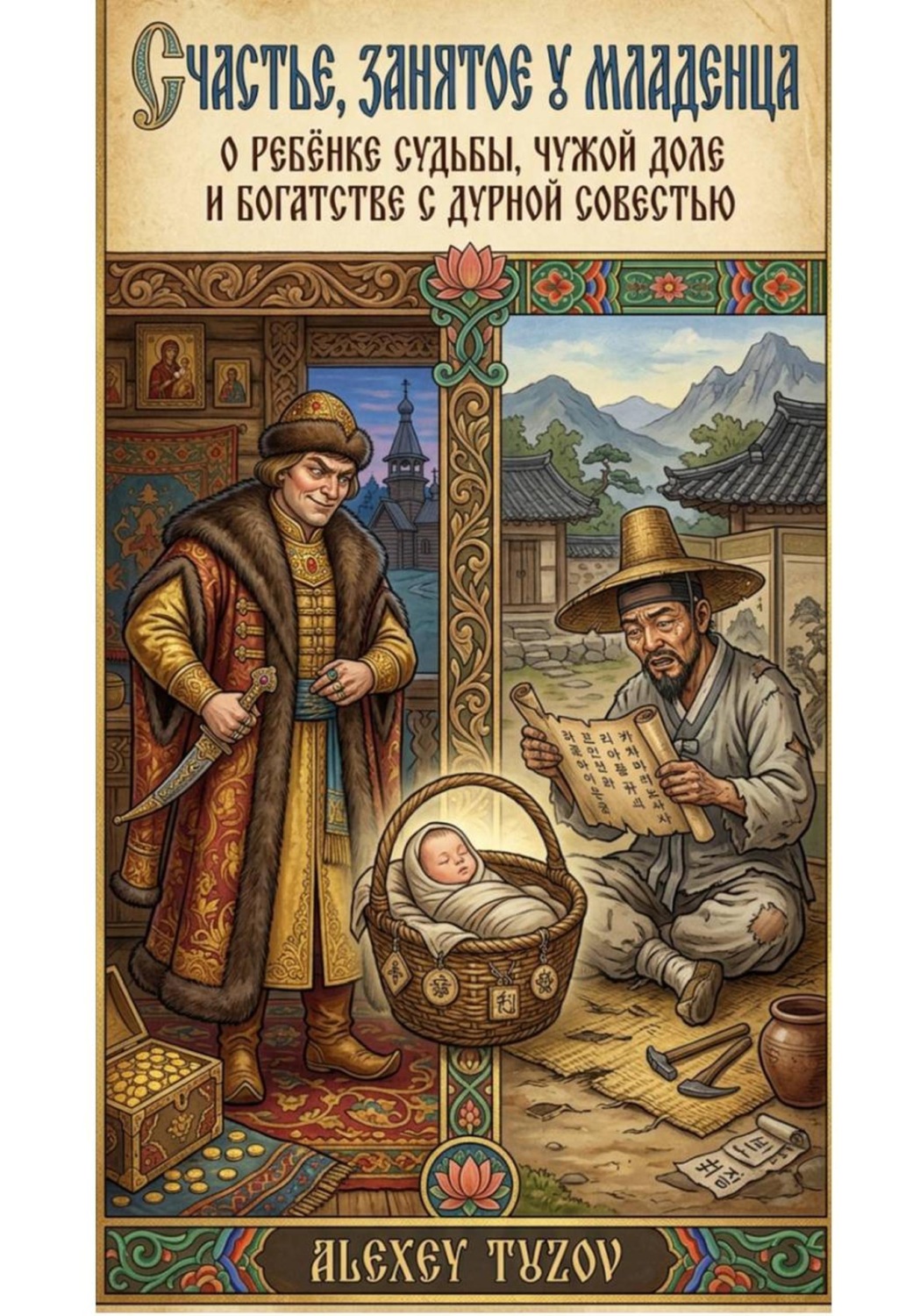 Обложка книги «Счастье, занятое у младенца О ребёнке судьбы, чужой доле и богатстве с дурной совестью»