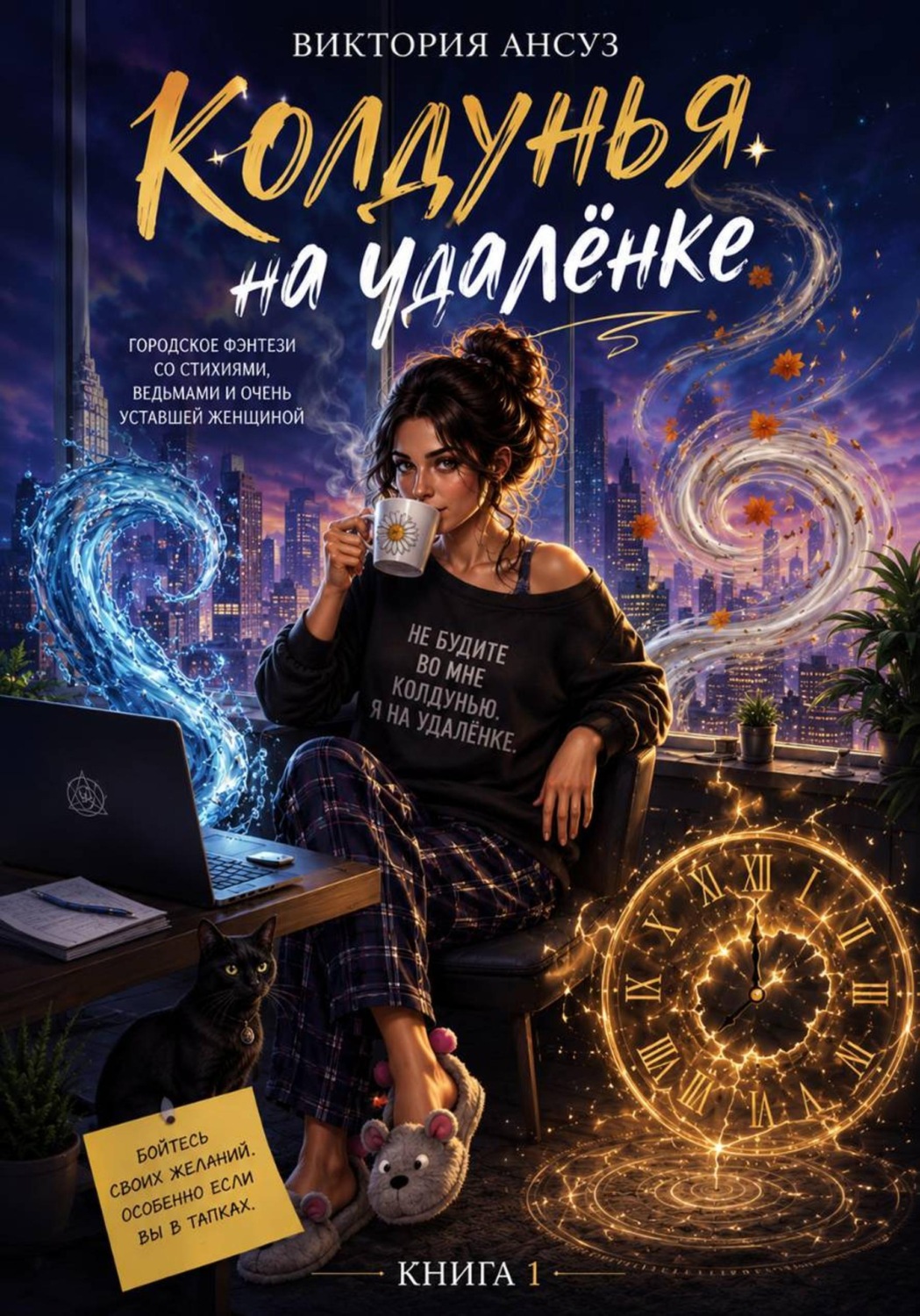 Обложка книги «Колдунья на удаленке. Городское фэнтези с магией, стихиями и очень уставшей женщиной»