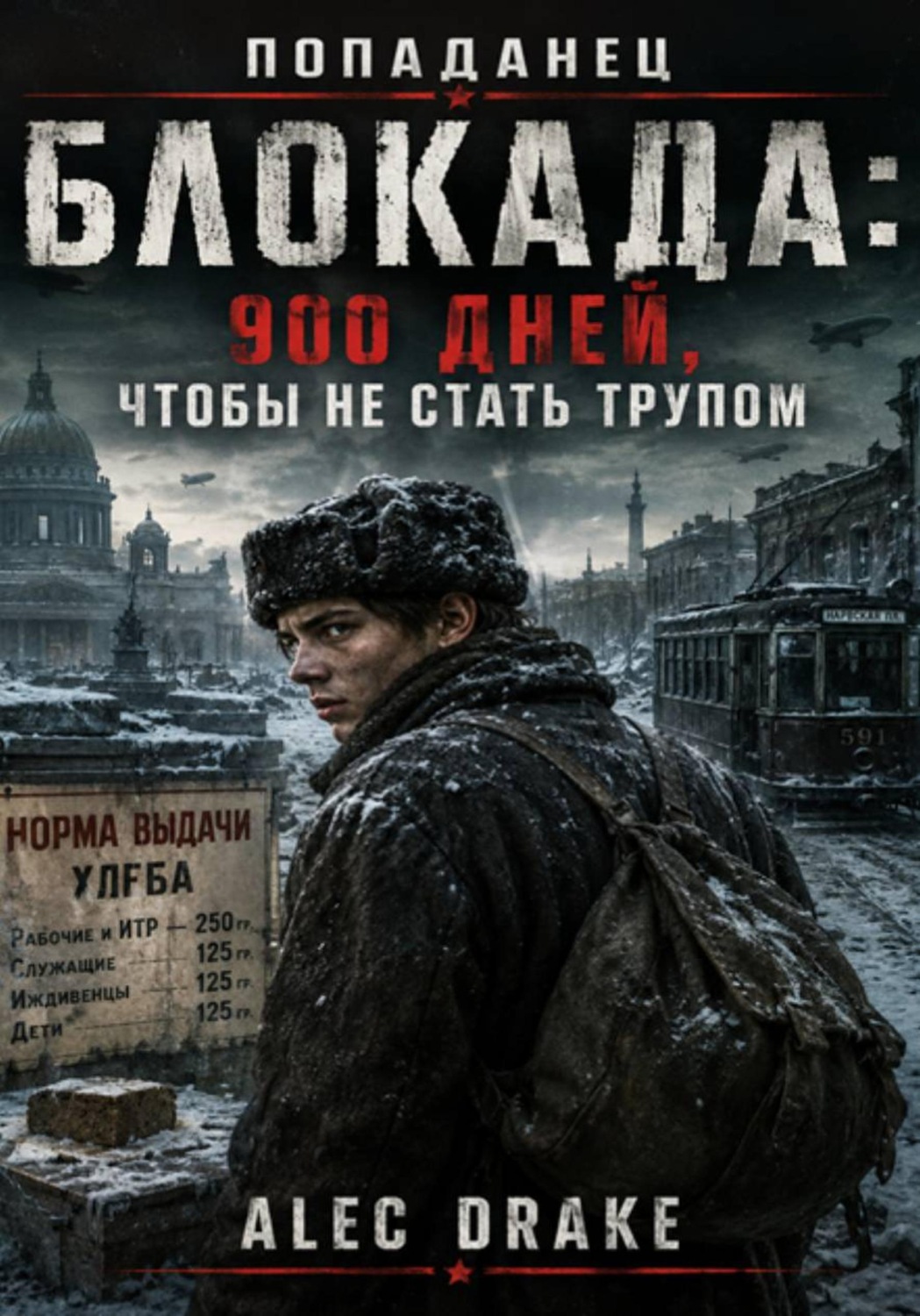 Обложка книги «Попаданец. Блокада: 900 дней, чтобы не стать трупом»