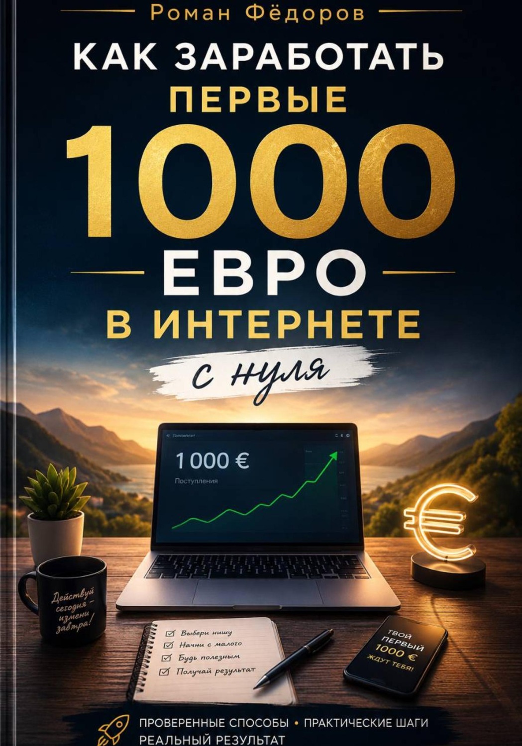 Обложка книги «Как заработать первые 1000 евро в интернете с нуля»