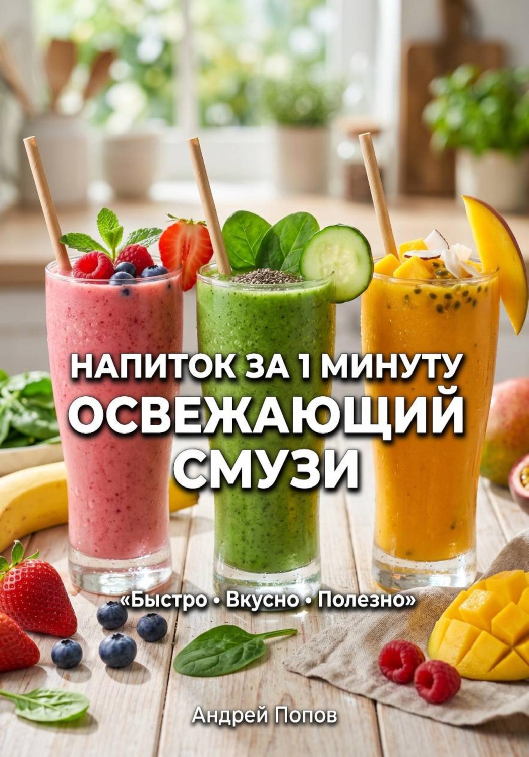 Обложка книги «Напиток за 1 минуту: освежающий смузи»