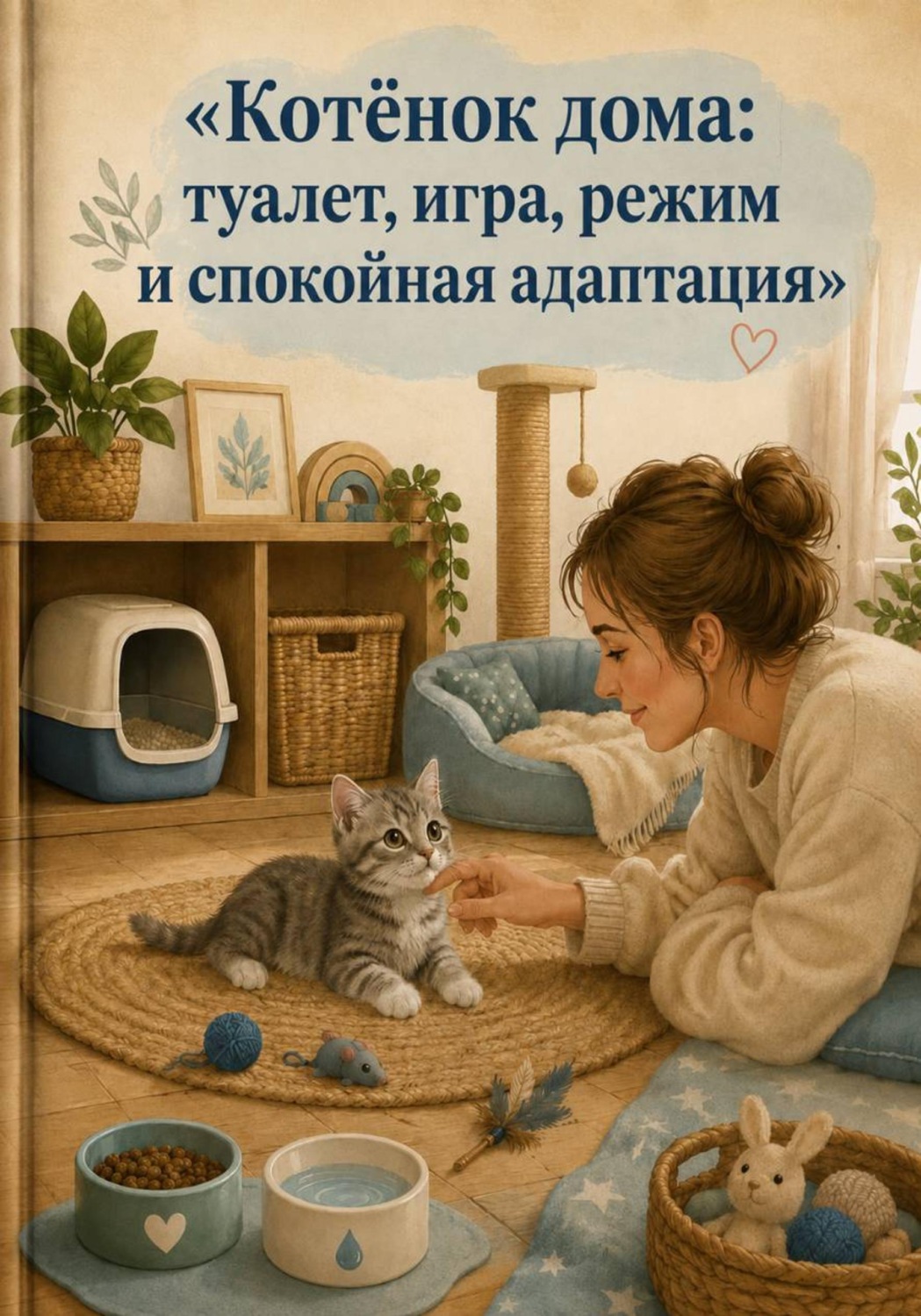 Обложка книги «Котёнок дома: туалет, игра, режим и спокойная адаптация»