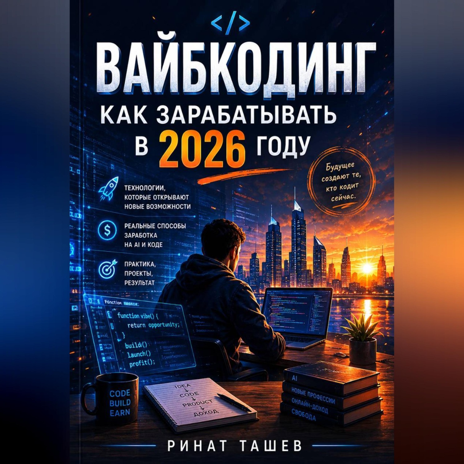 Обложка книги «Вайбкодинг: как зарабатывать в 2026»