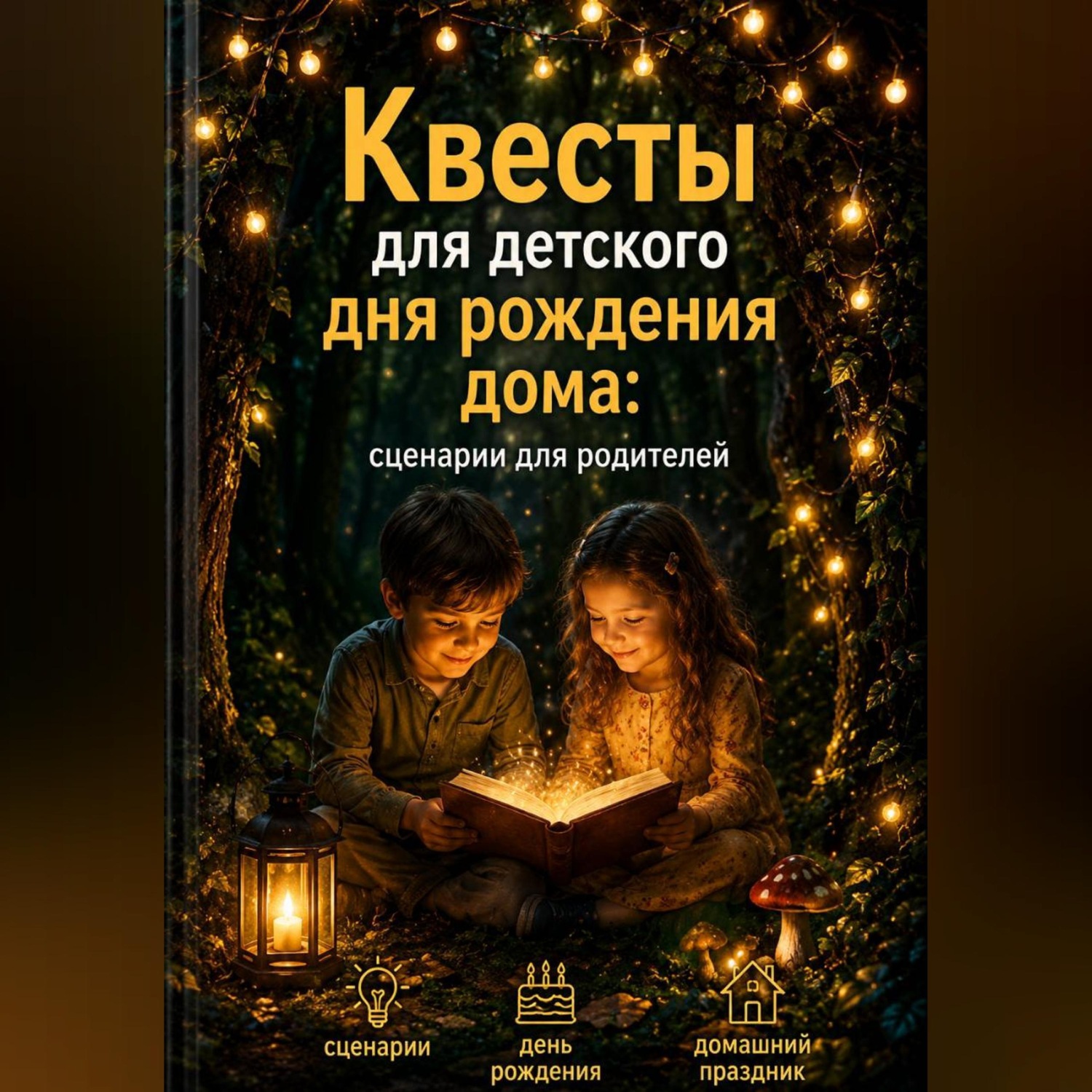 Обложка книги «Квесты для детского дня рождения дома: сценарии для родителей»