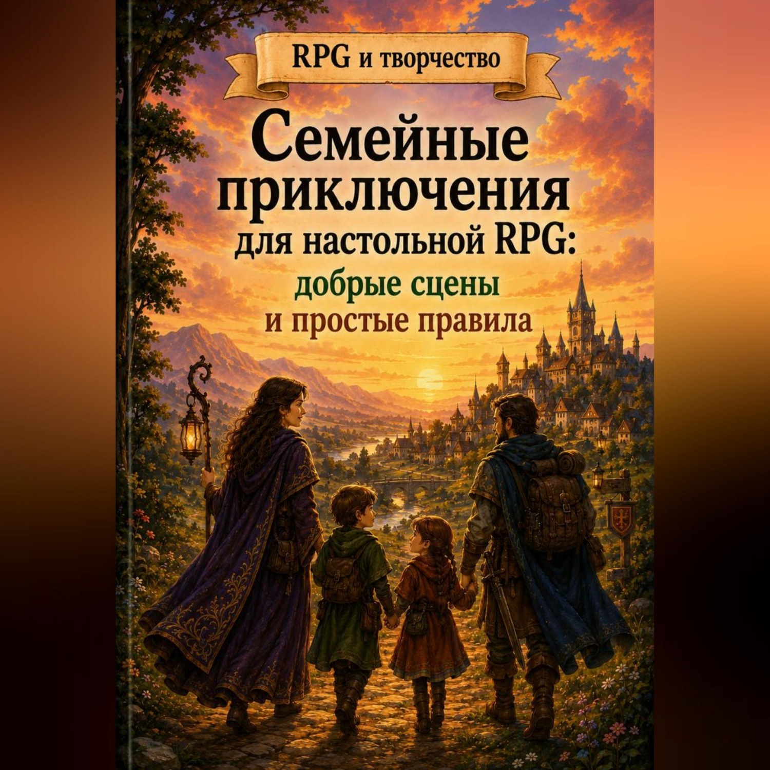 Обложка книги «Семейные приключения для настольной RPG: добрые сцены и простые правила»