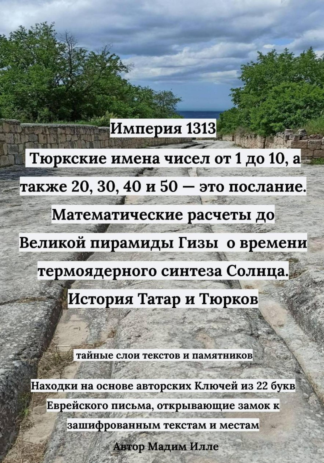 Обложка книги «Империя 1313: Тюркские имена чисел от 1 до 10, а также 20, 30, 40 и 50 — это послание. Математические расчеты до Великой пирамиды Гизы - о времени термоядерного синтеза Солнца. История Татар и Тюрков»