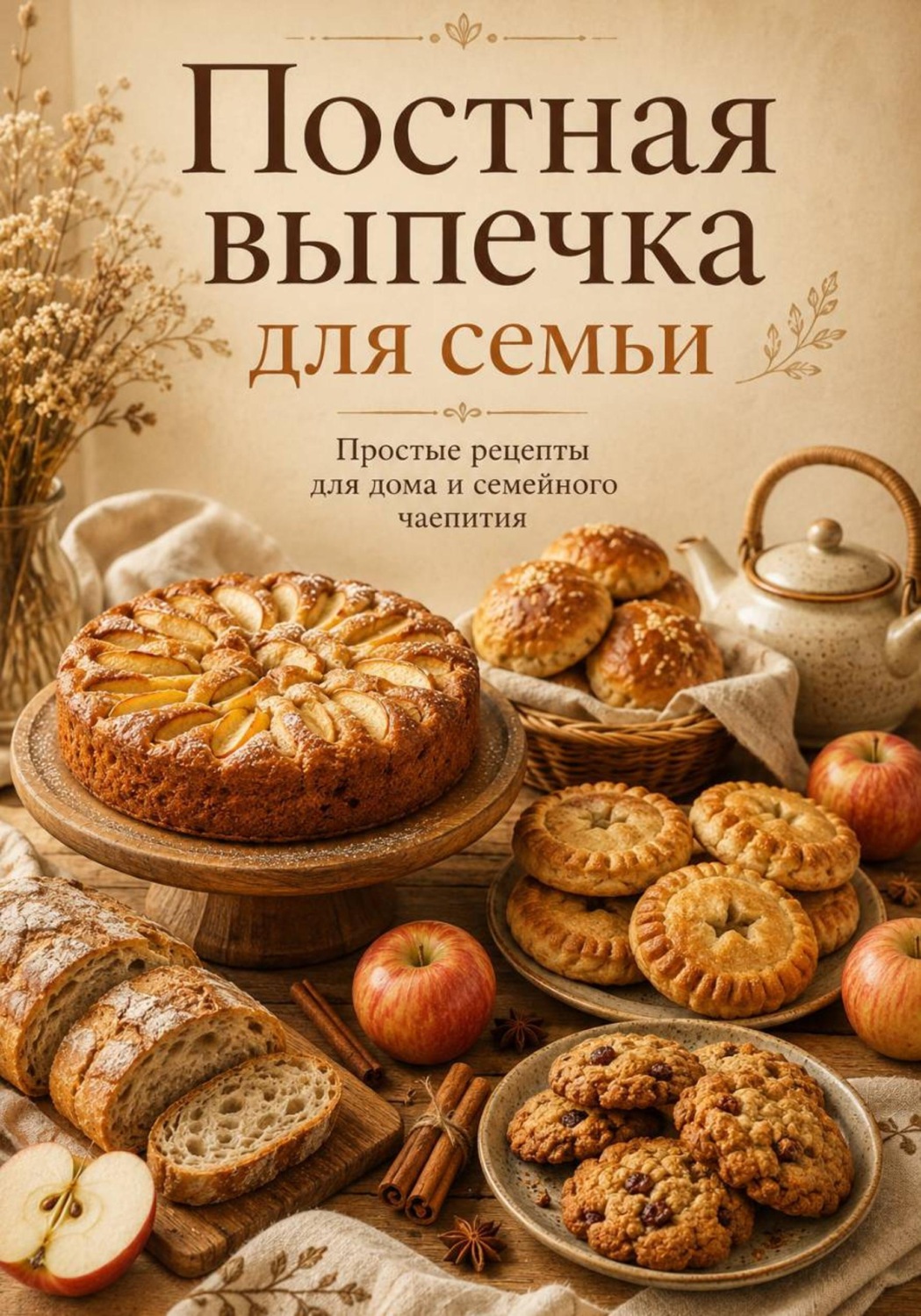 Обложка книги «Постная выпечка для семьи. Простые рецепты к чаю и домашнему столу»
