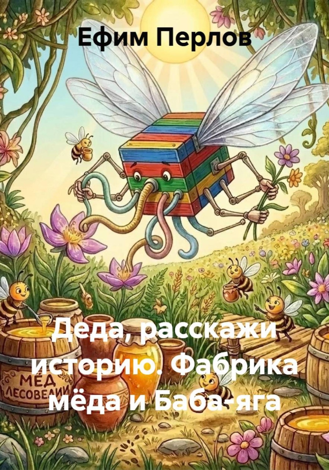 Обложка книги «Деда, расскажи историю. Фабрика мёда и Баба-яга»