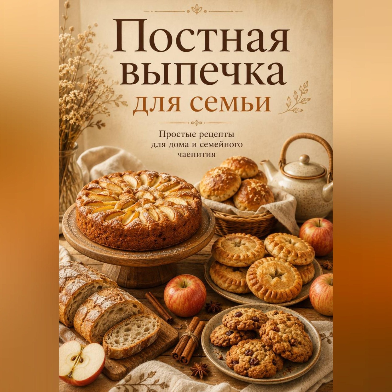 Обложка книги «Постная выпечка для семьи. Простые рецепты к чаю и домашнему столу»