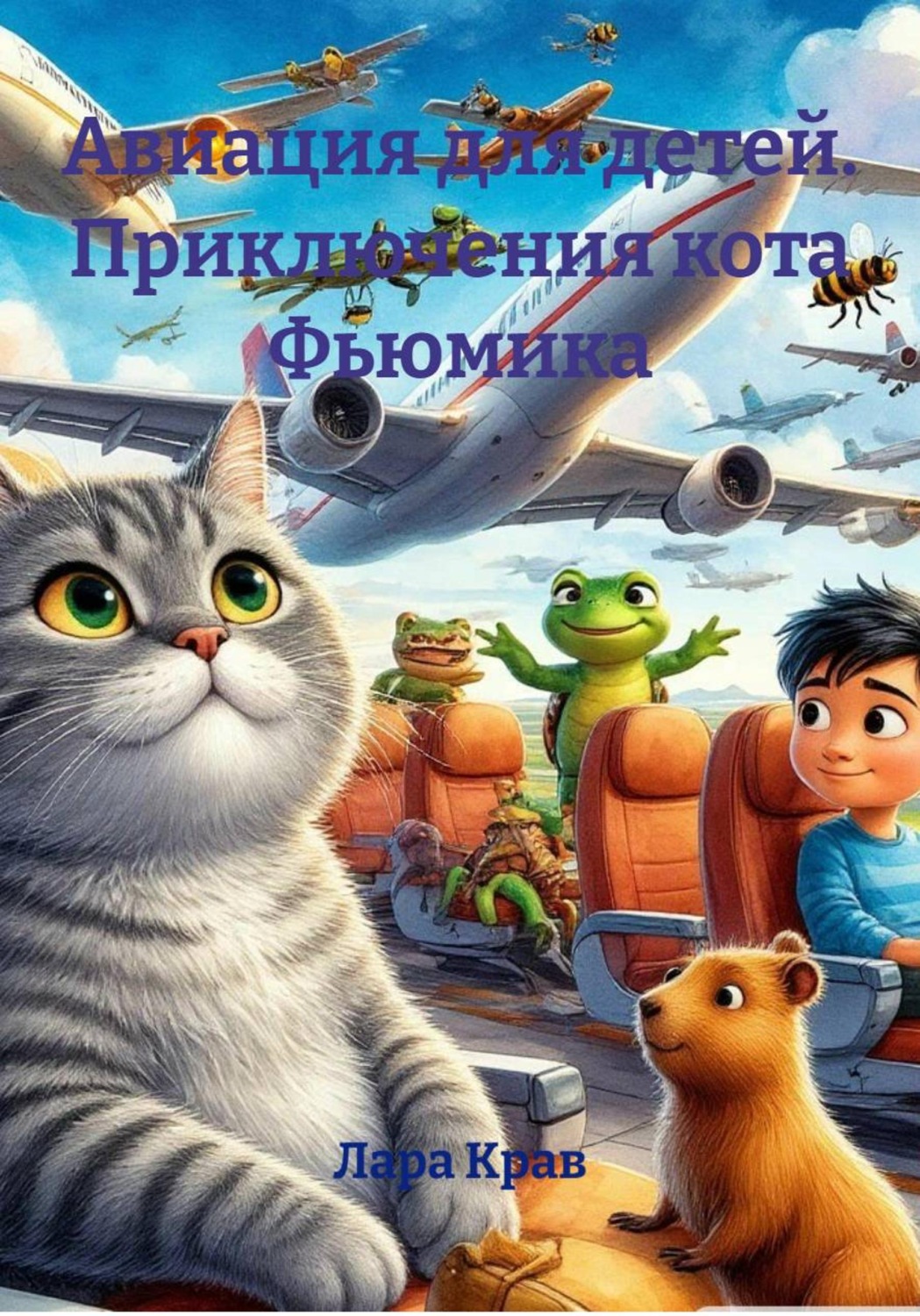 Обложка книги «Авиация для детей. Приключения кота Фьюмика»