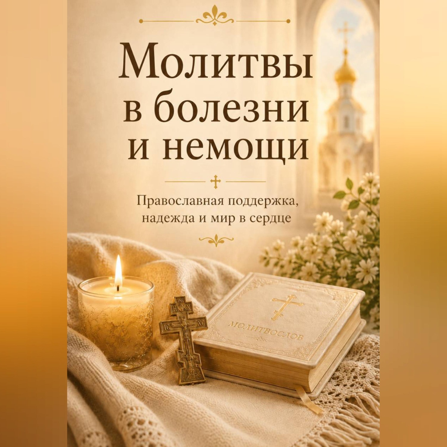 Обложка книги «Молитвы в болезни и немощи. Православная поддержка, надежда и мир в сердце»