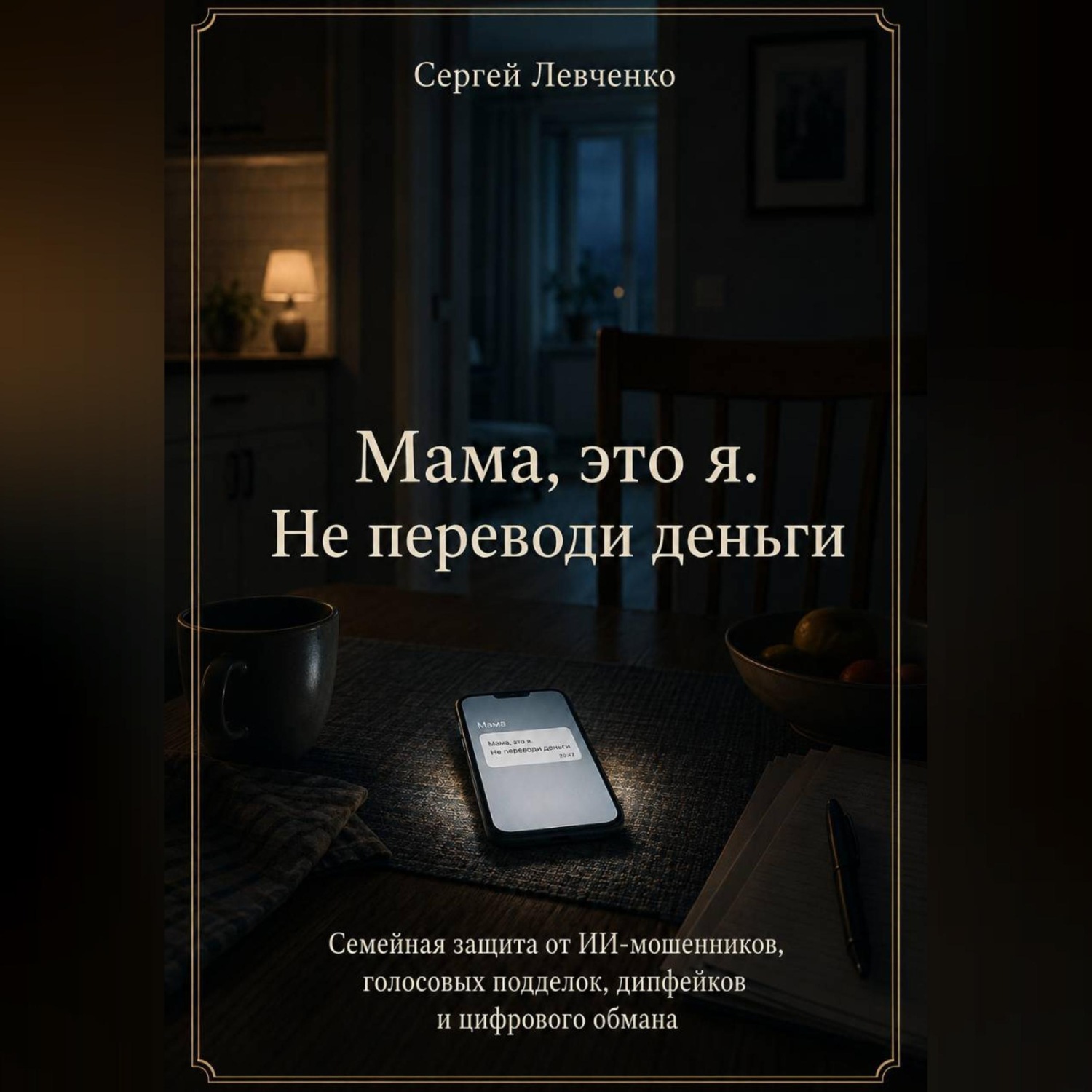 Обложка книги «Мама, это я. Не переводи деньги. Семейная защита от ИИ-мошенников, голосовых подделок, дипфейков и цифрового обмана»
