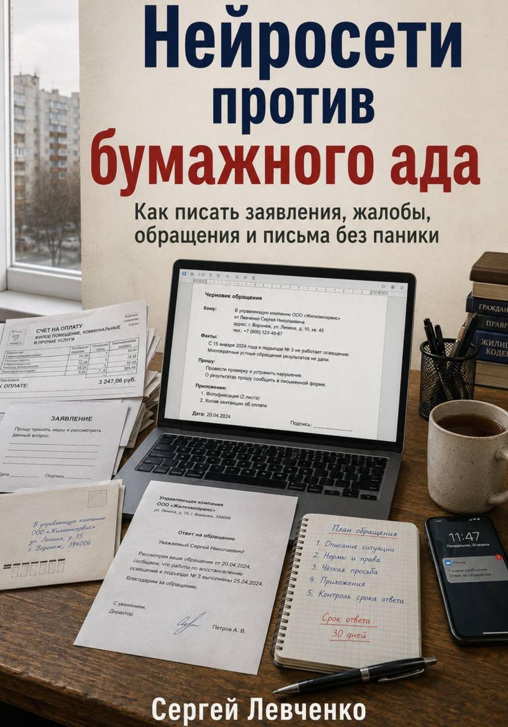 Обложка книги «Нейросети против бумажного ада [Как писать заявления, жалобы, обращения и письма без паники]»