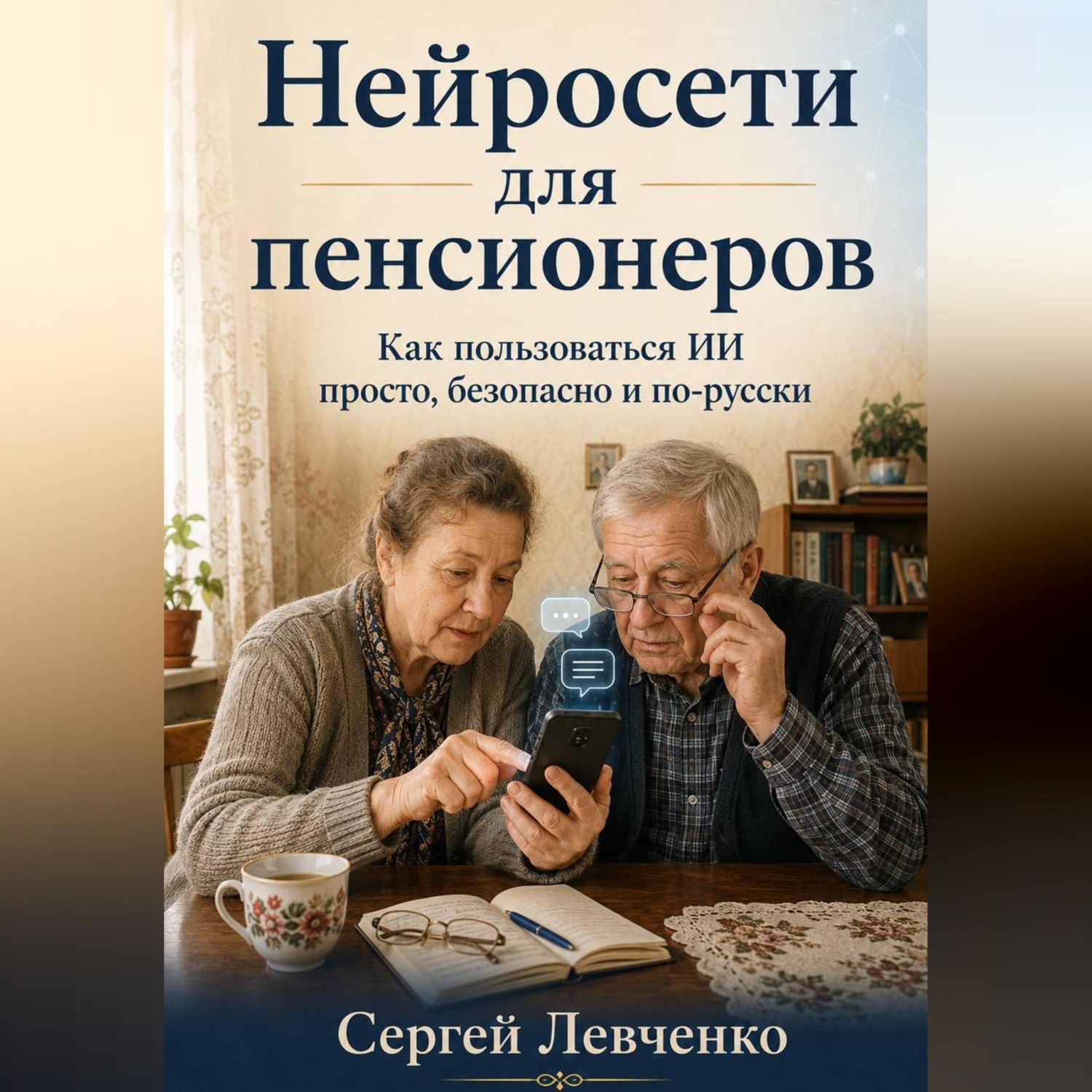 Обложка книги «Нейросети для пенсионеров. Как пользоваться ИИ просто, безопасно и по-русски»