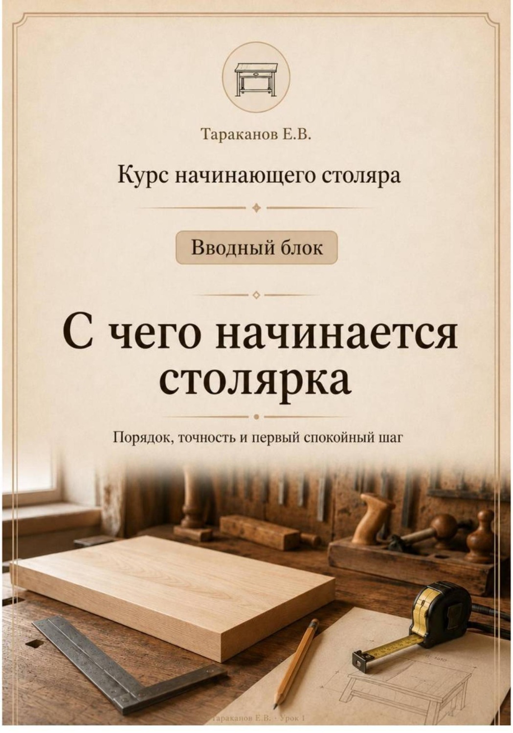 Обложка книги «Курс начинающего столяра. Вводный блок. С чего начинается столярка»
