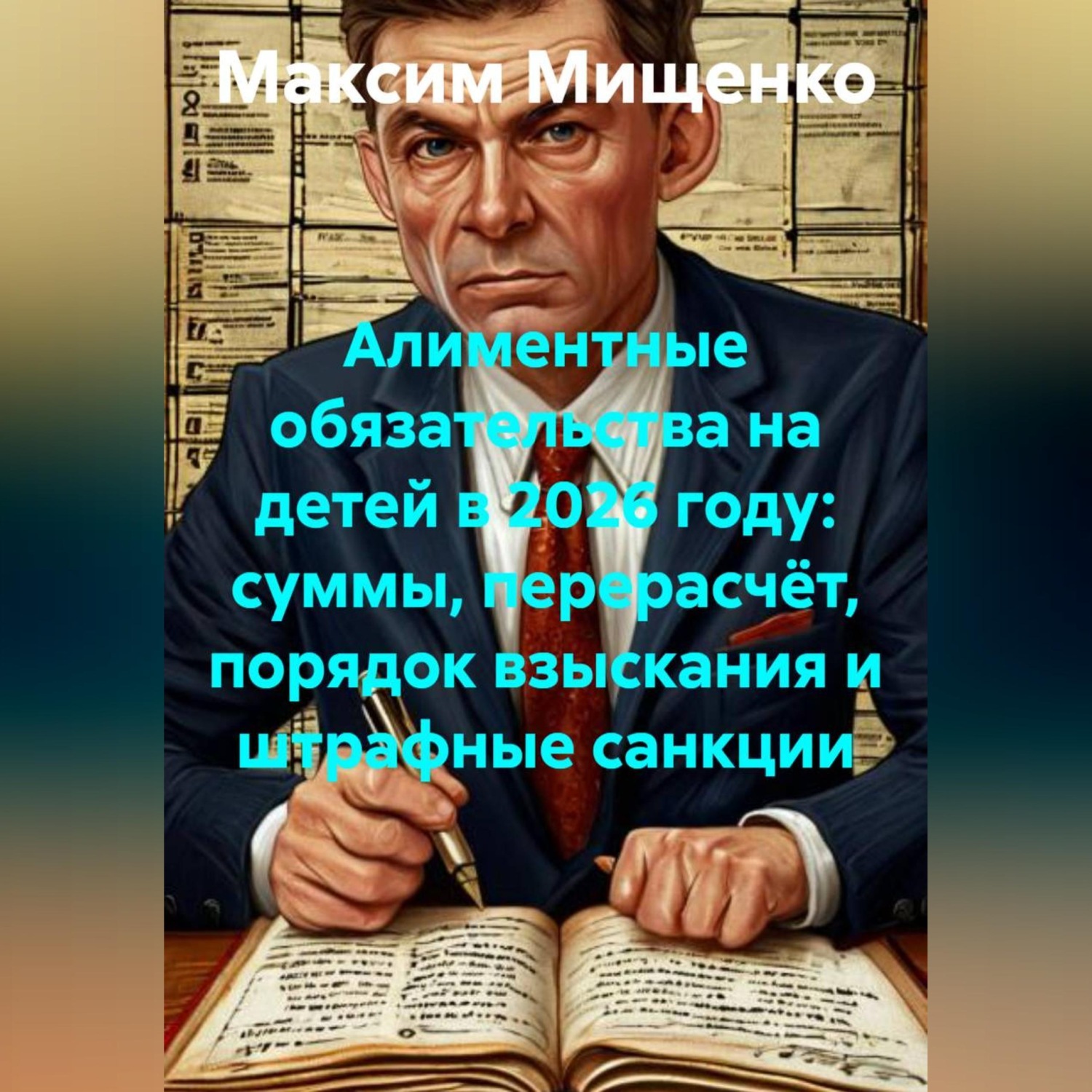 Обложка книги «Алиментные обязательства на детей в 2026 году: суммы, перерасчёт, порядок взыскания и штрафные санкции»