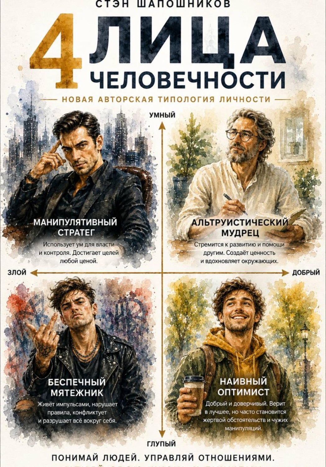 Обложка книги «Четыре лица человечности. Путеводитель по типажам характеров»