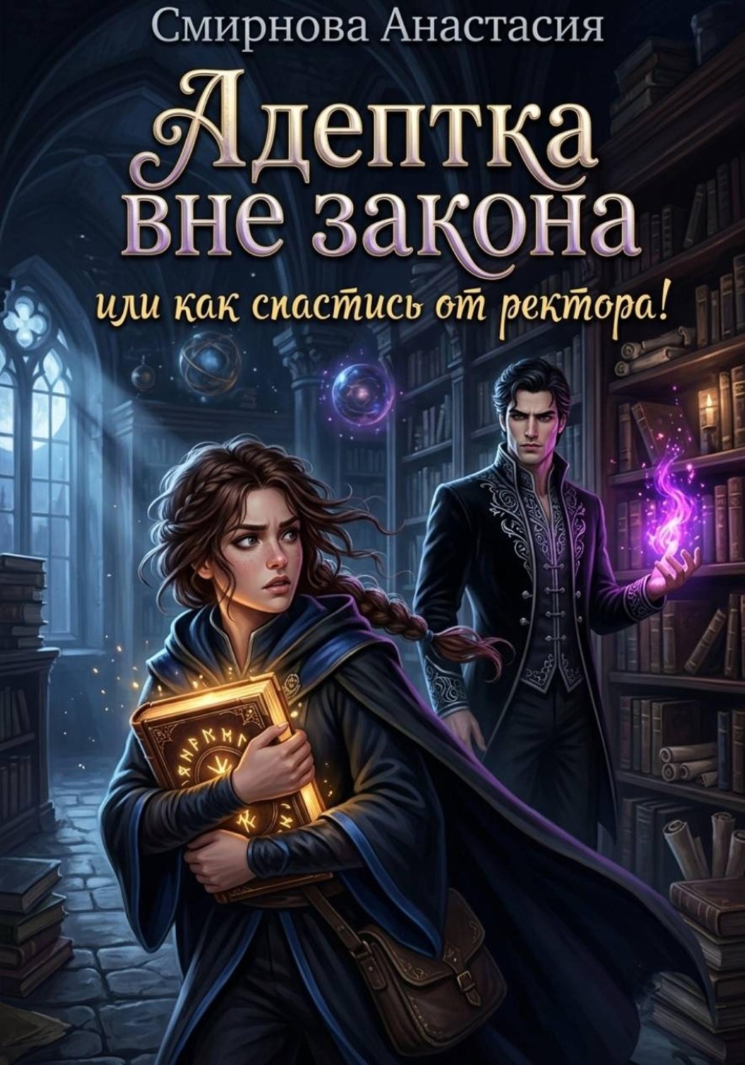 Обложка книги «Адептка вне закона, или Как спастись от ректора!»