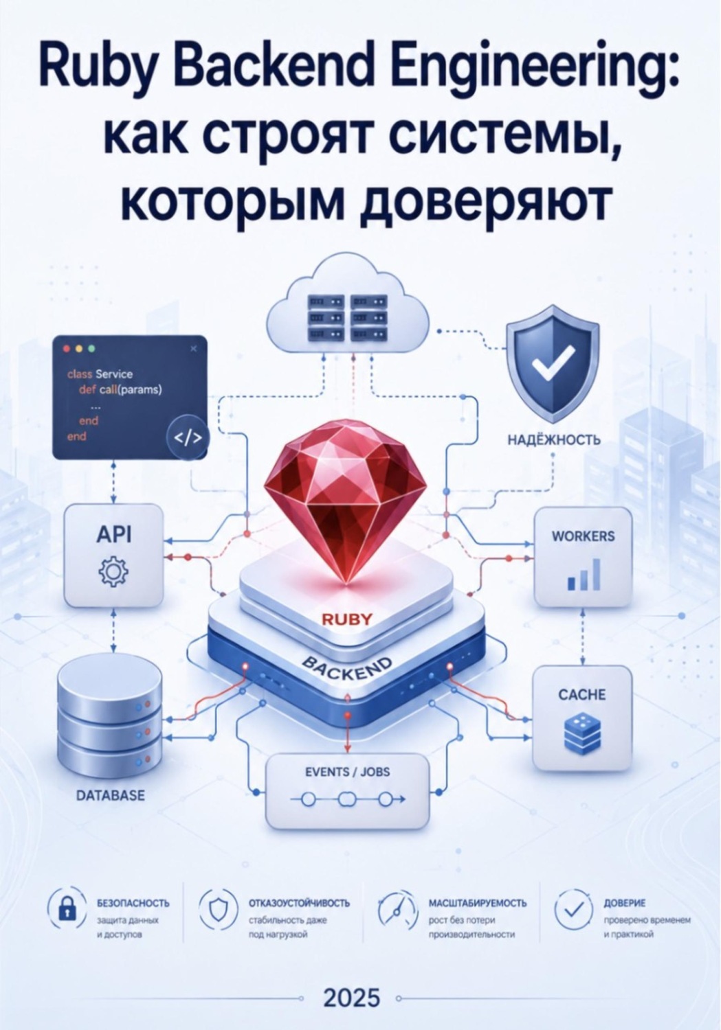 Обложка книги «Ruby Backend Engineering: как строят системы, которым доверяют»