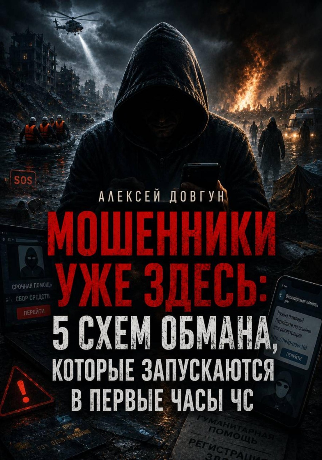 Обложка книги «Мошенники уже здесь: 5 схем обмана, которые запускаются в первые часы ЧС»