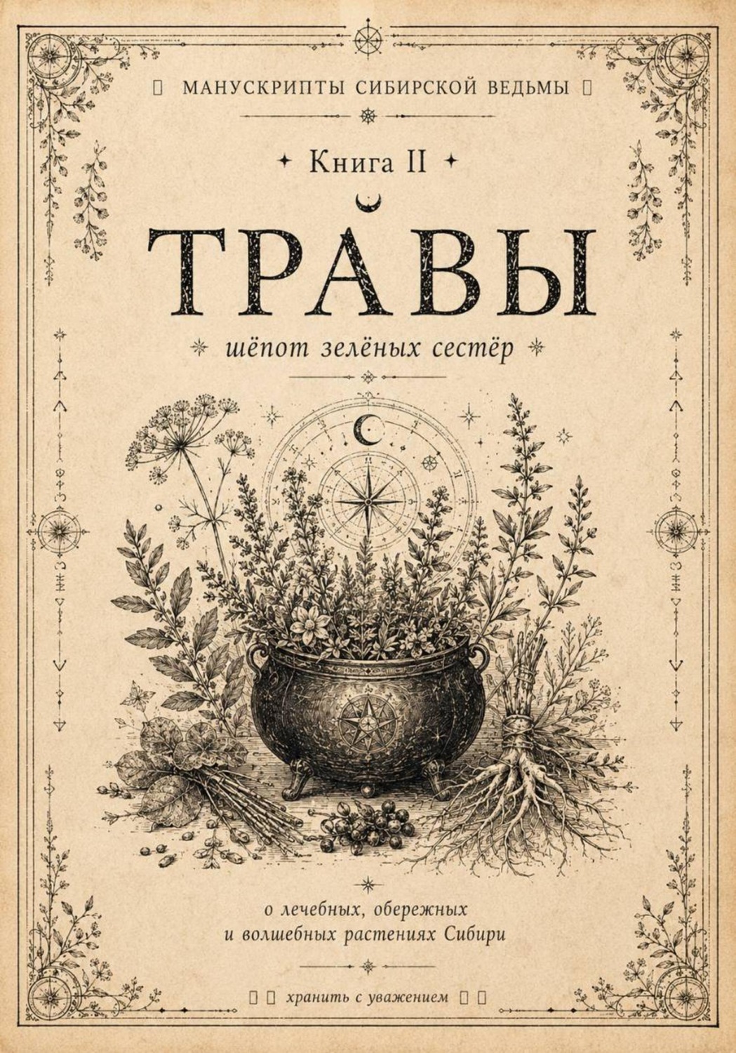 Обложка книги «Манускрипты сибирской ведьмы. Книга II. Травы. Шёпот зелёных сестёр»