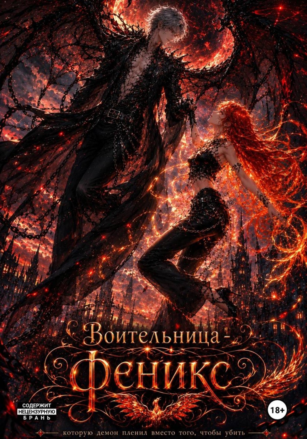 Обложка книги «Воительница-феникс, которую демон пленил вместо того, чтобы убить»