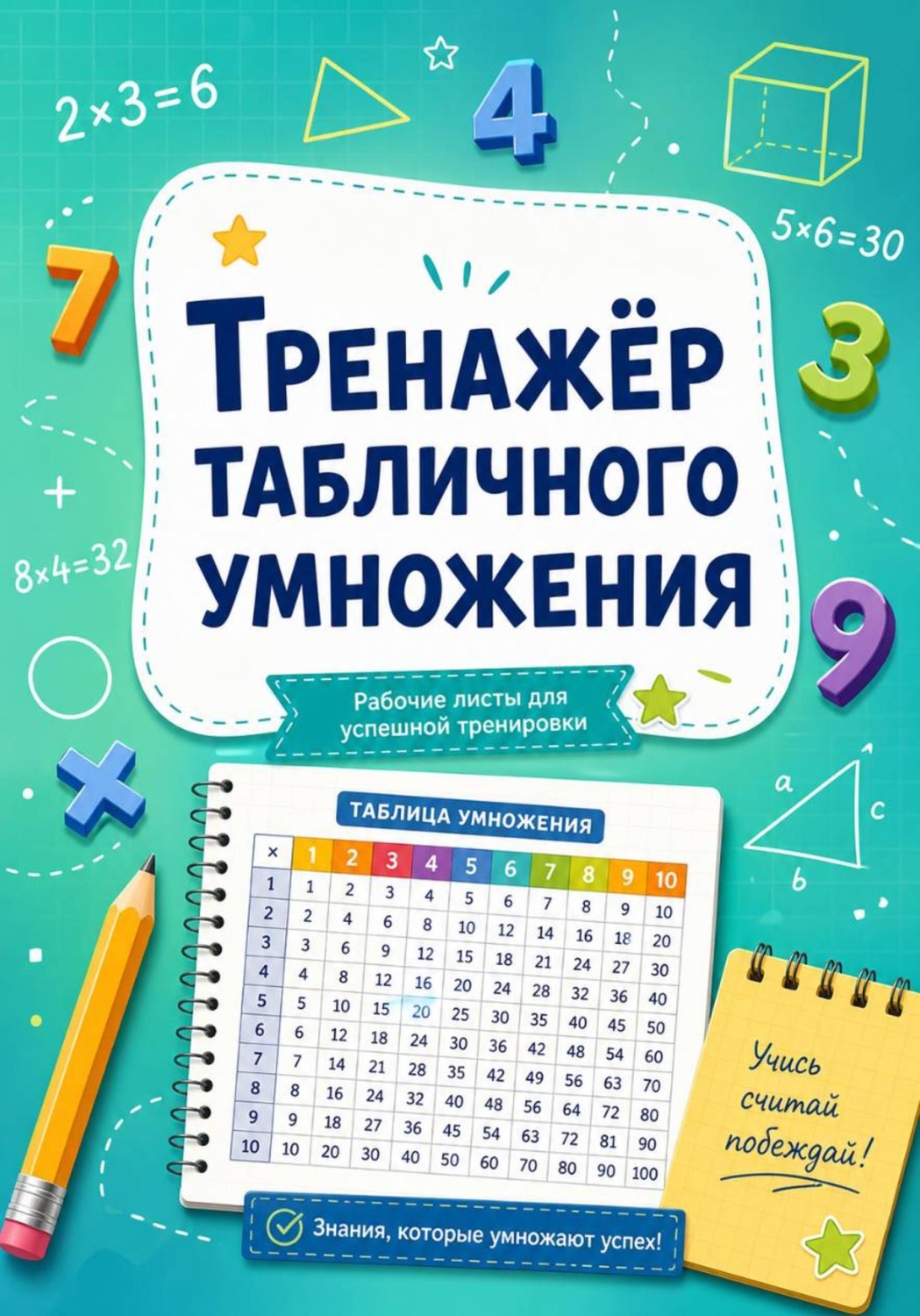 Обложка книги «Тренажер табличного умножения. Рабочие листы»
