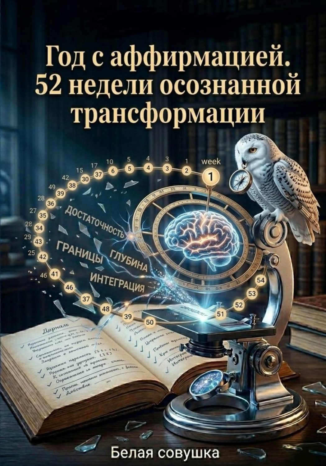 Обложка книги «Год с аффирмацией. 52 недели осознанной трансформации»
