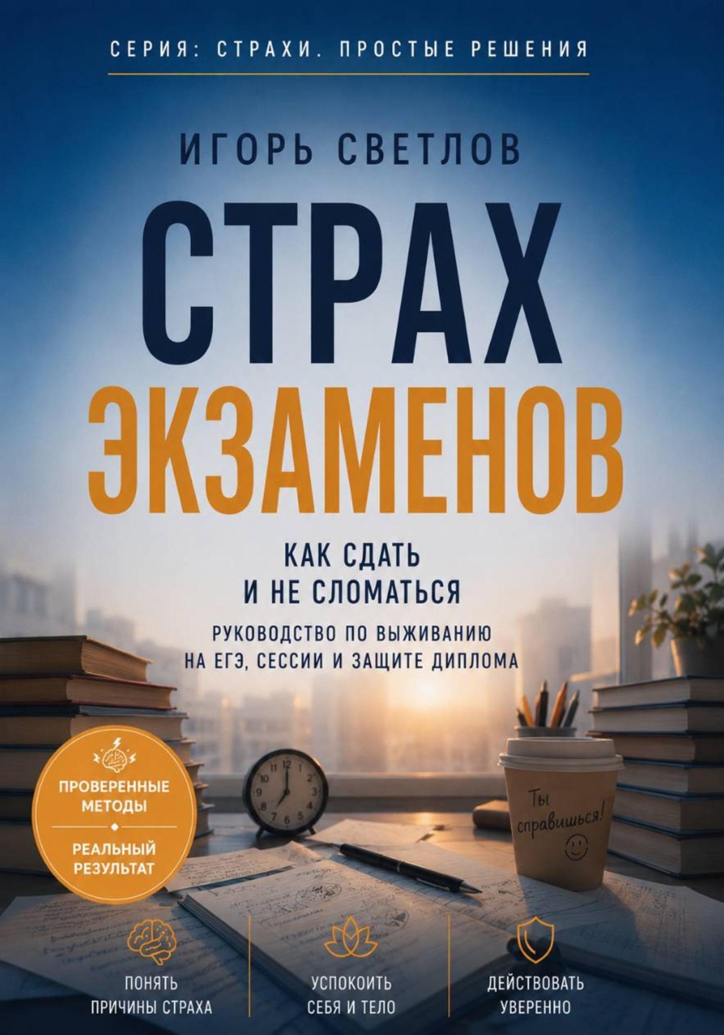 Обложка книги «Страх экзаменов. Как сдать и не сломаться. Руководство по выживанию на ЕГЭ, сессии и защите диплома»