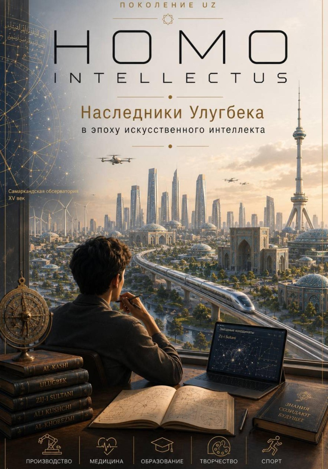 Обложка книги «Homo Intellectus. Наследники Улугбека в эпоху искусственного интеллекта»