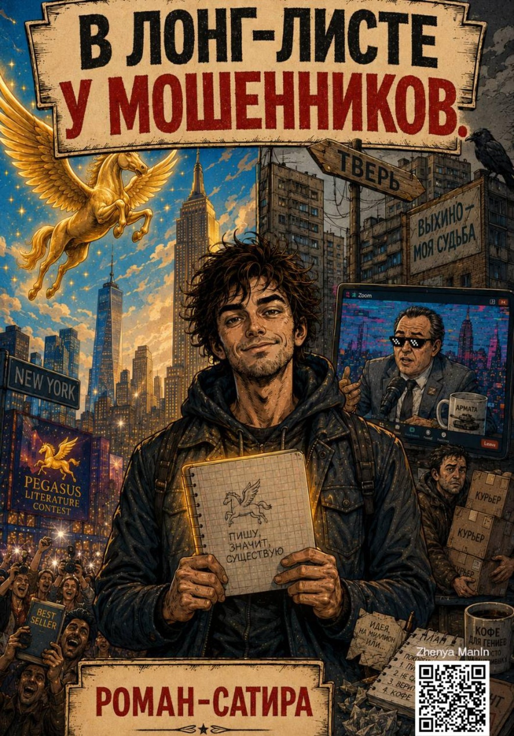 Обложка книги «В лонг-листе у мошенников. Роман-сатира»