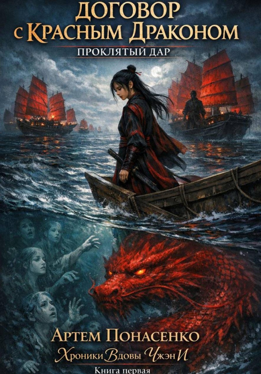 Обложка книги «ДОГОВОР С КРАСНЫМ ДРАКОНОМ: ПРОКЛЯТЫЙ ДАР (Книга 1). Цикл: Хроники Вдовы Чжэн И»