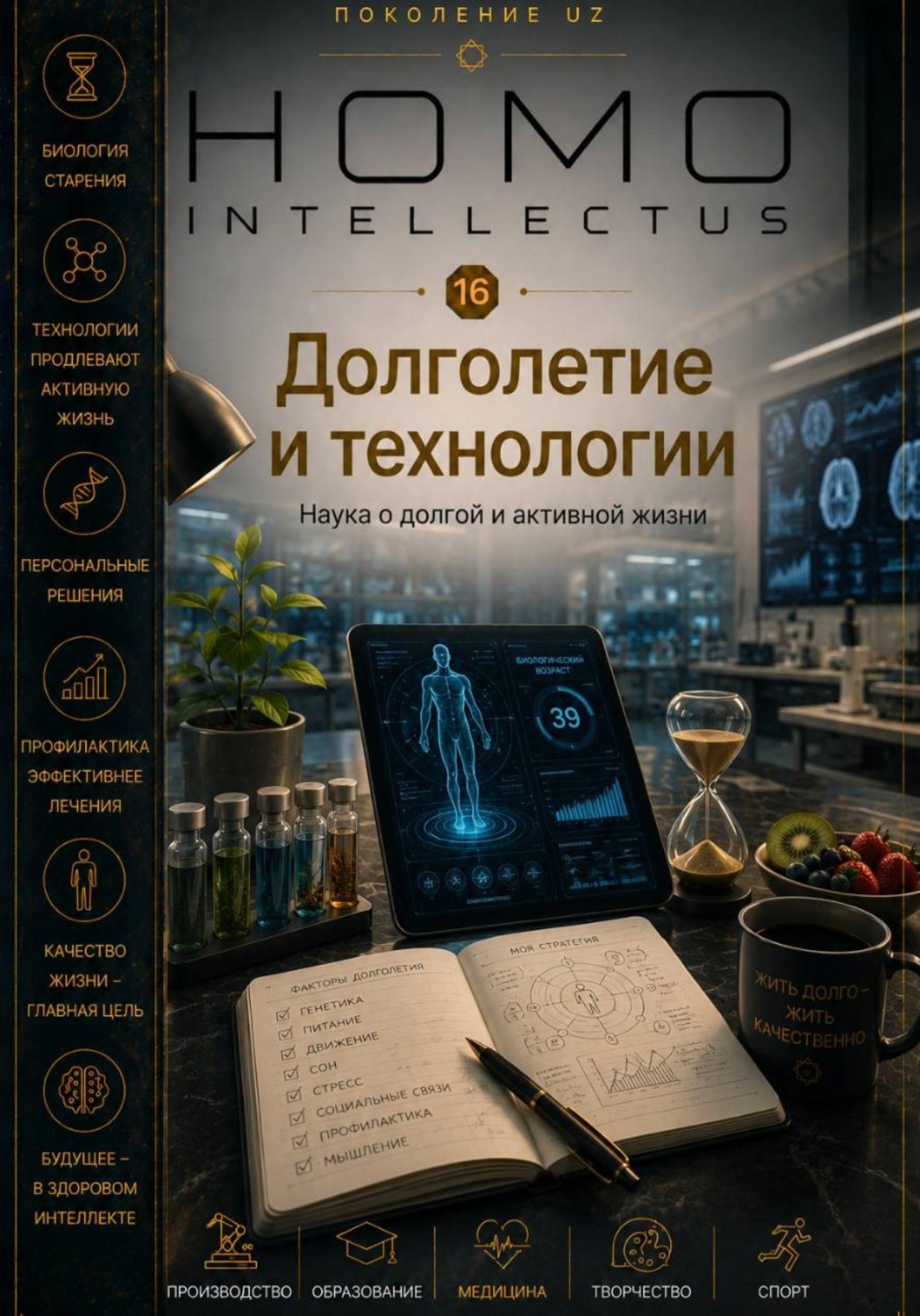 Обложка книги «Долголетие и технологии. Homo Intellectus»