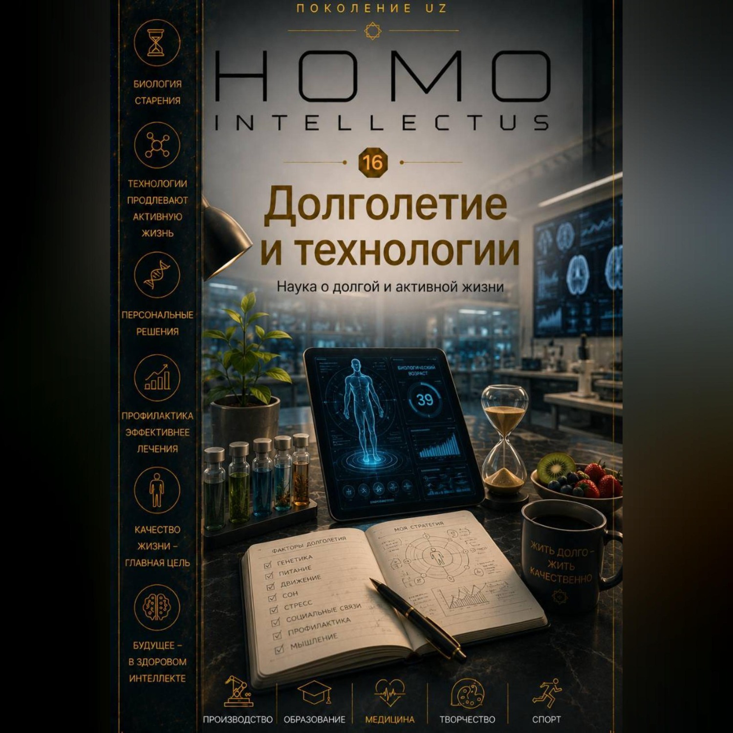 Обложка книги «Долголетие и технологии. Homo Intellectus»