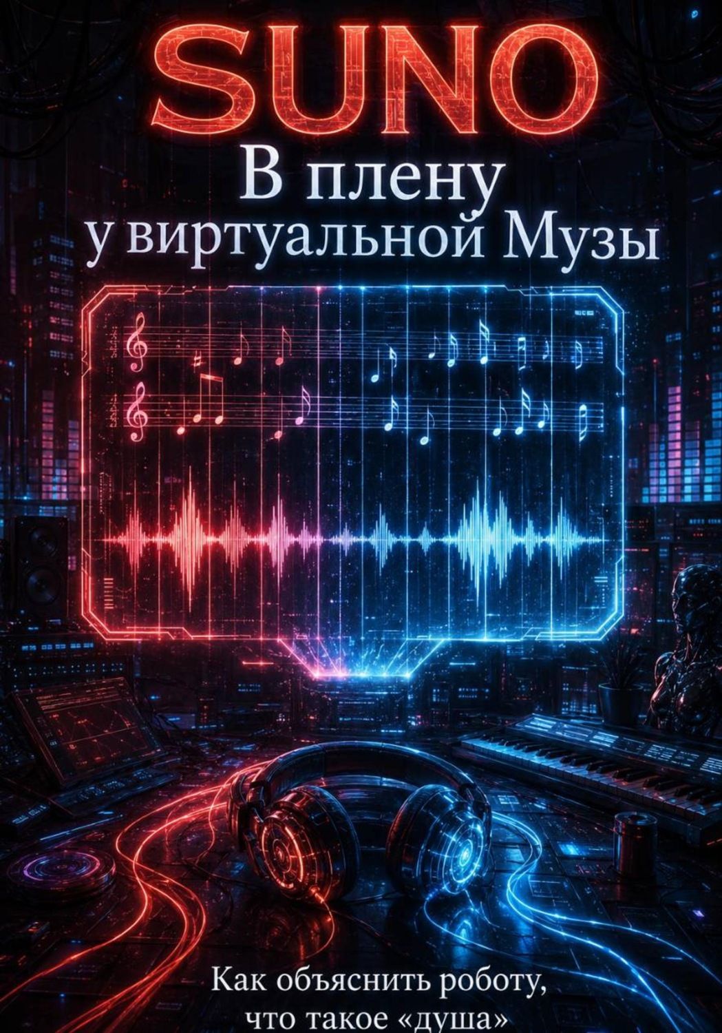 Обложка книги «Suno. В плену у виртуальной Музы: как объяснить роботу, что такое «душа»»