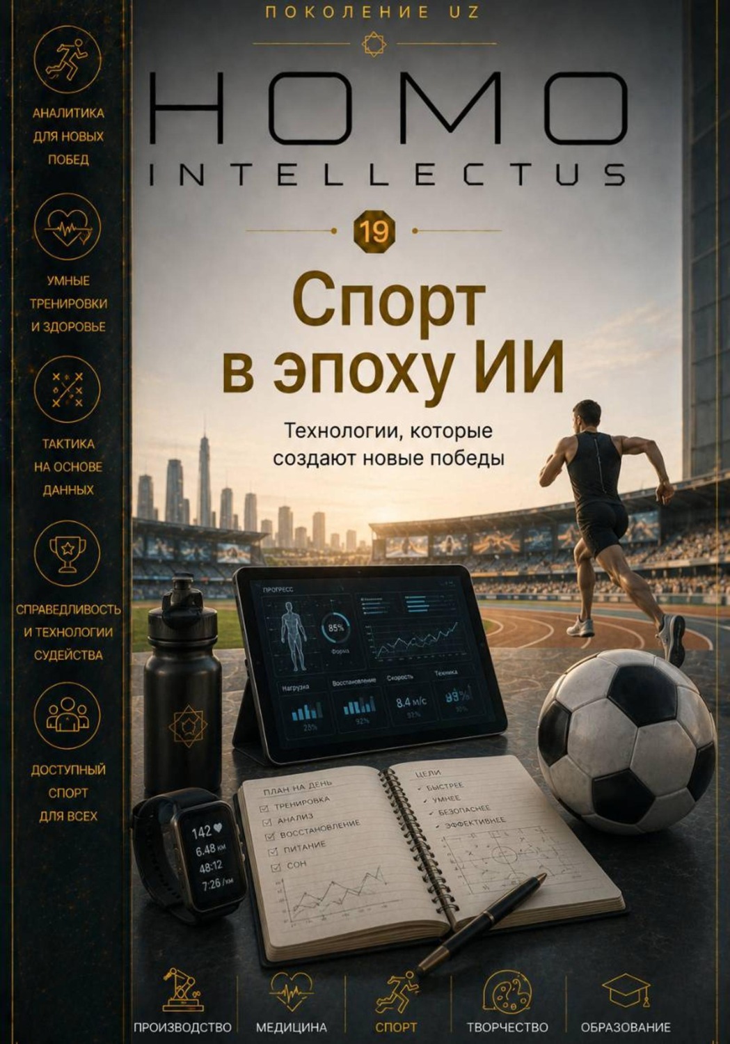 Обложка книги «Спорт в эпоху ИИ. Homo Intellectus»